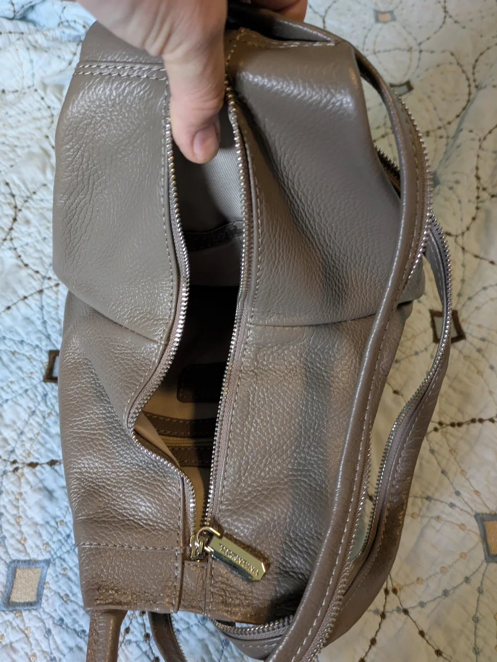 Valentina Leather Backpack In Gray. Very Good Condition.